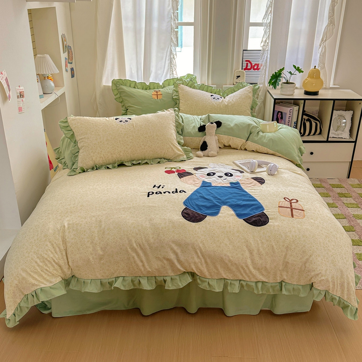 91家纺网 家纺一手货源 找家纺 （总）田子坊（原亨通） 2026春夏新款卡通贴布绣水洗棉花边四件套