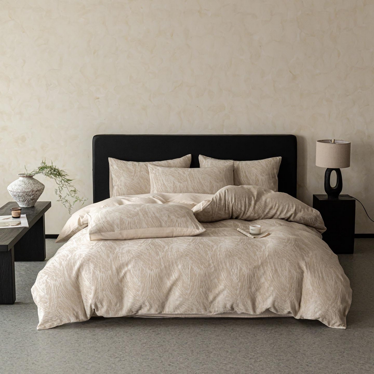 91家纺网 家纺一手货源 找家纺 （总）涵宸家纺 2026新款棉麻色织提花四件套