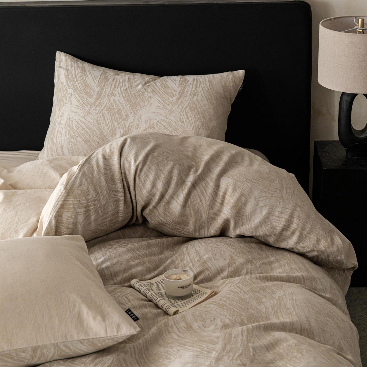 91家纺网 家纺一手货源 找家纺 涵宸家纺 2026新款棉麻色织提花四件套 叶光