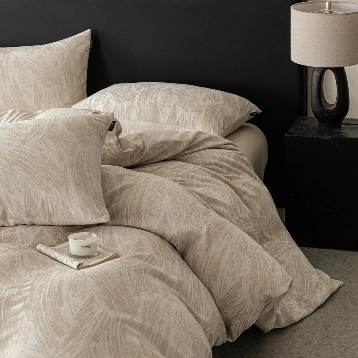 91家纺网 家纺一手货源 找家纺 涵宸家纺 2026新款棉麻色织提花四件套 叶光