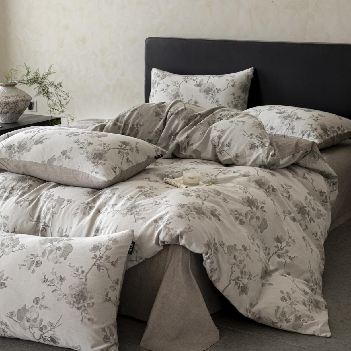 91家纺网 家纺一手货源 找家纺 涵宸家纺 2026新款棉麻色织提花四件套 云锦-灰