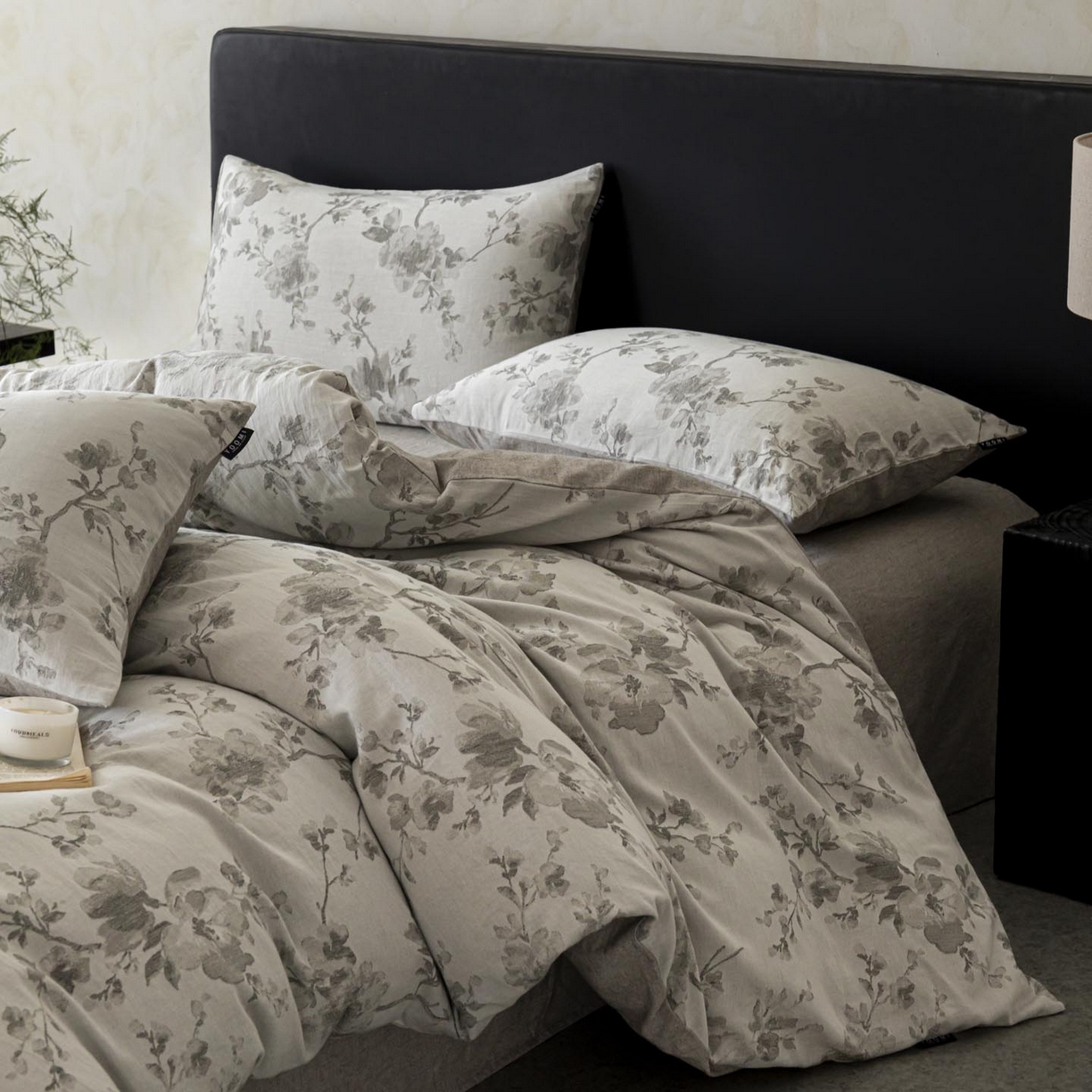 91家纺网 家纺一手货源 找家纺 涵宸家纺 2026新款棉麻色织提花四件套 云锦-灰