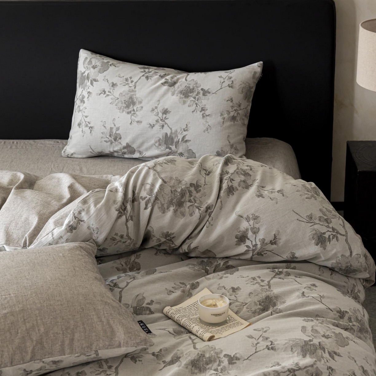 91家纺网 家纺一手货源 找家纺 涵宸家纺 2026新款棉麻色织提花四件套 云锦-灰