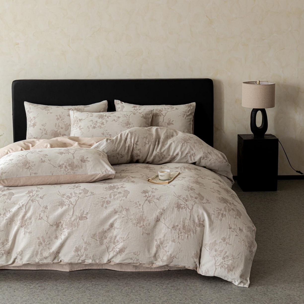 91家纺网 家纺一手货源 找家纺 涵宸家纺 2026新款棉麻色织提花四件套 云锦-其