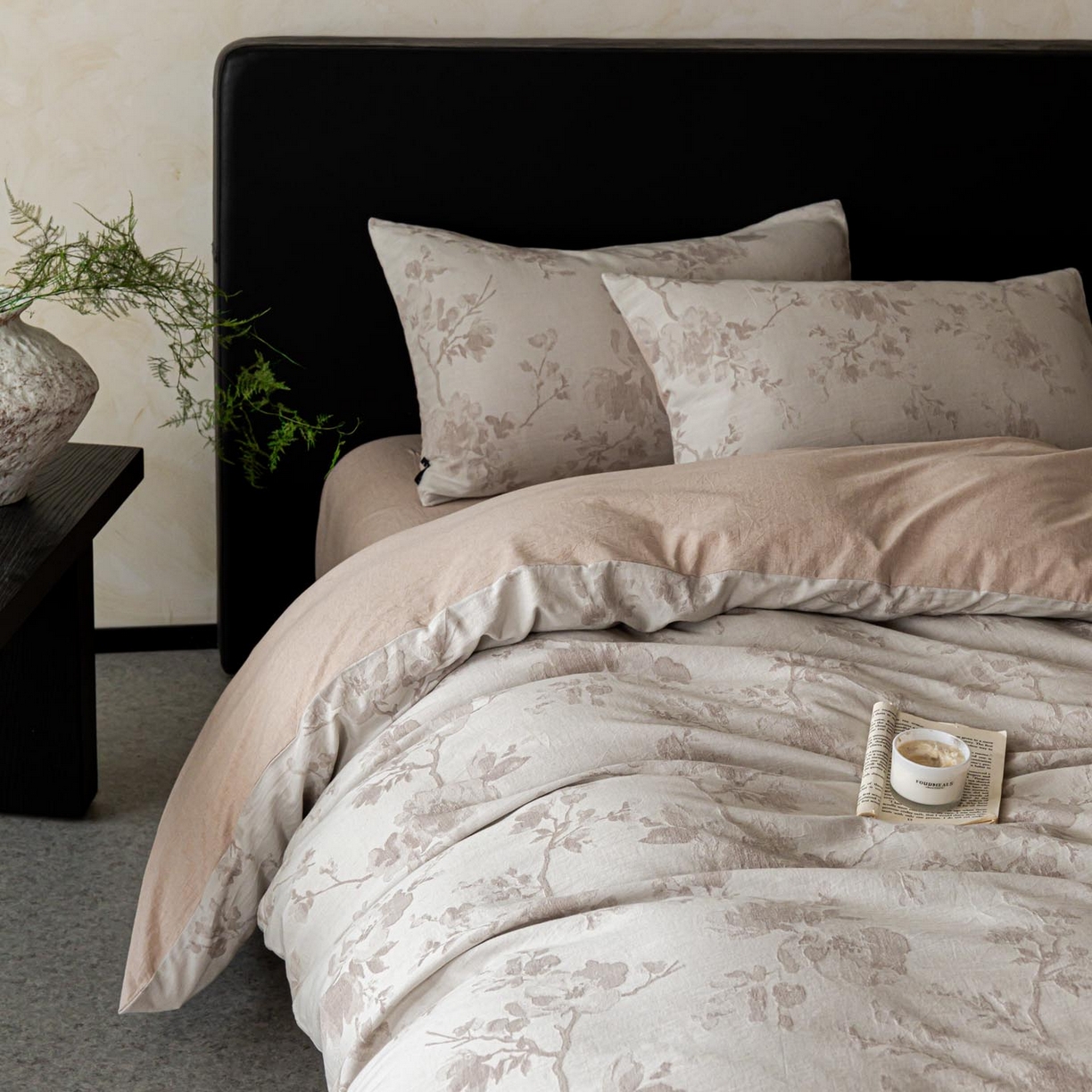 91家纺网 家纺一手货源 找家纺 涵宸家纺 2026新款棉麻色织提花四件套 云锦-其