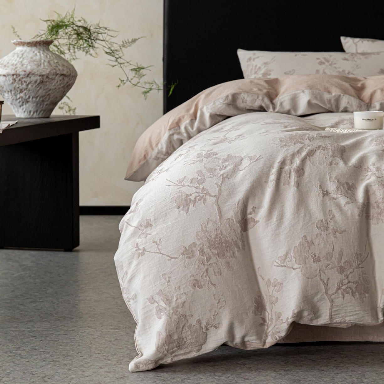 91家纺网 家纺一手货源 找家纺 涵宸家纺 2026新款棉麻色织提花四件套 云锦-其