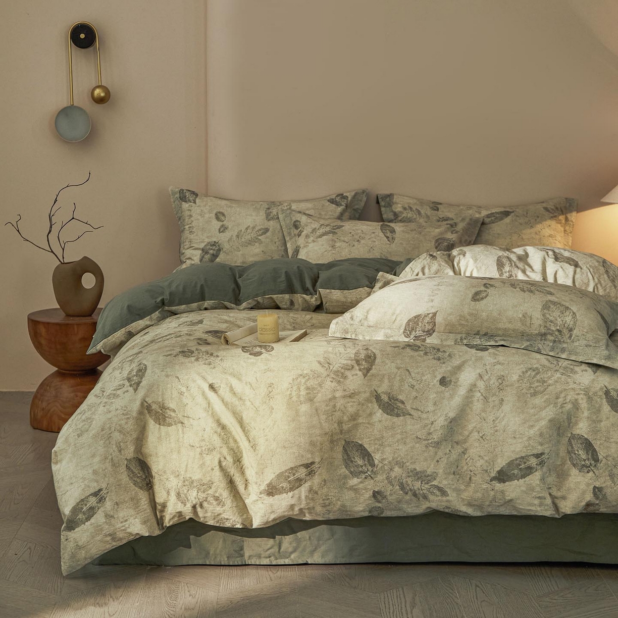 91家纺网 家纺一手货源 找家纺 涵宸家纺 2026新款棉麻数码印花四件套 秋颂