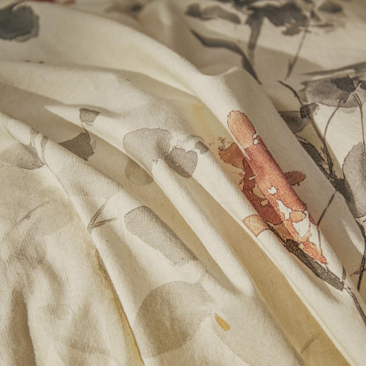 91家纺网 家纺一手货源 找家纺 涵宸家纺 2026新款棉麻数码印花四件套 丹青烟柳