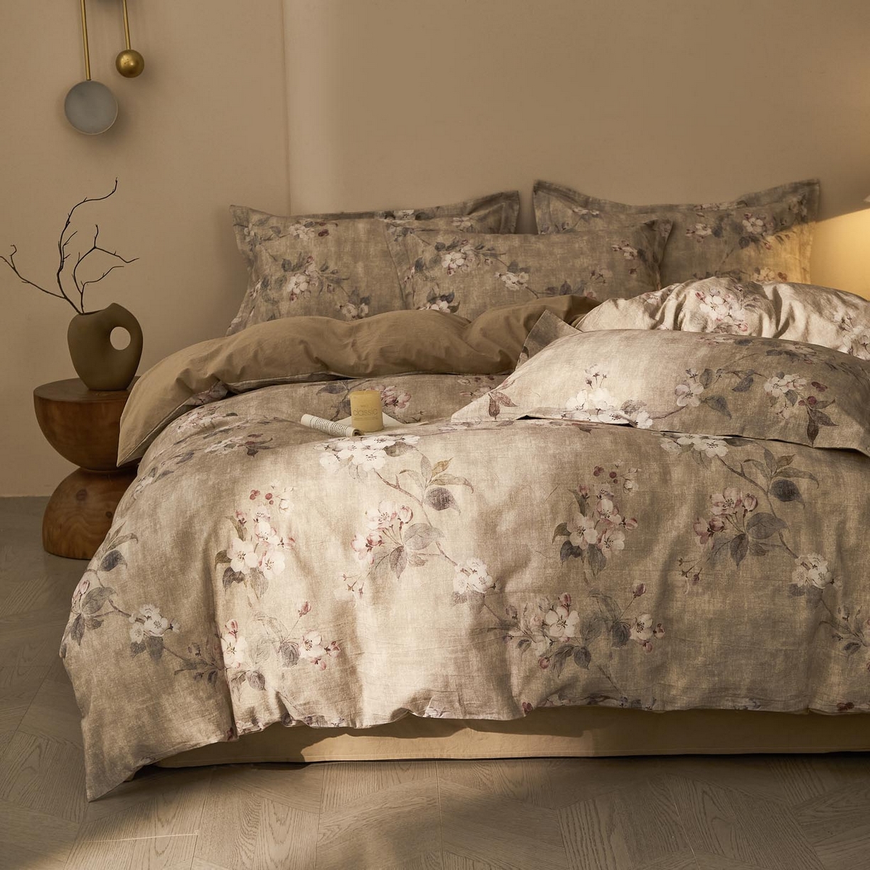 涵宸家纺 2026新款棉麻数码印花四件套 花间絮语