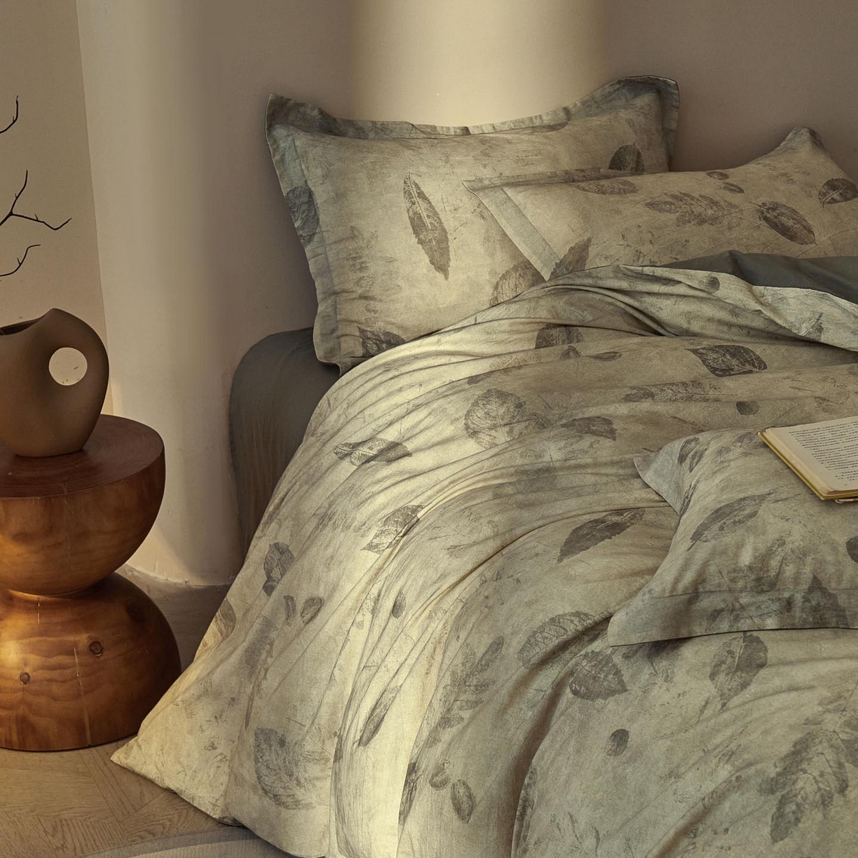 91家纺网 家纺一手货源 找家纺 涵宸家纺 2026新款棉麻数码印花四件套 秋颂