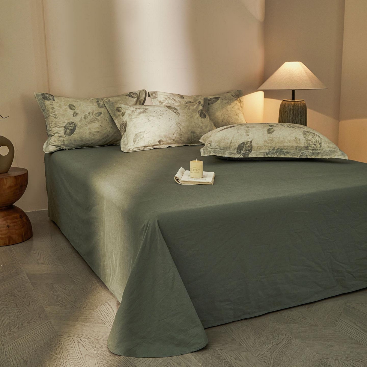 91家纺网 家纺一手货源 找家纺 涵宸家纺 2026新款棉麻数码印花四件套 秋颂