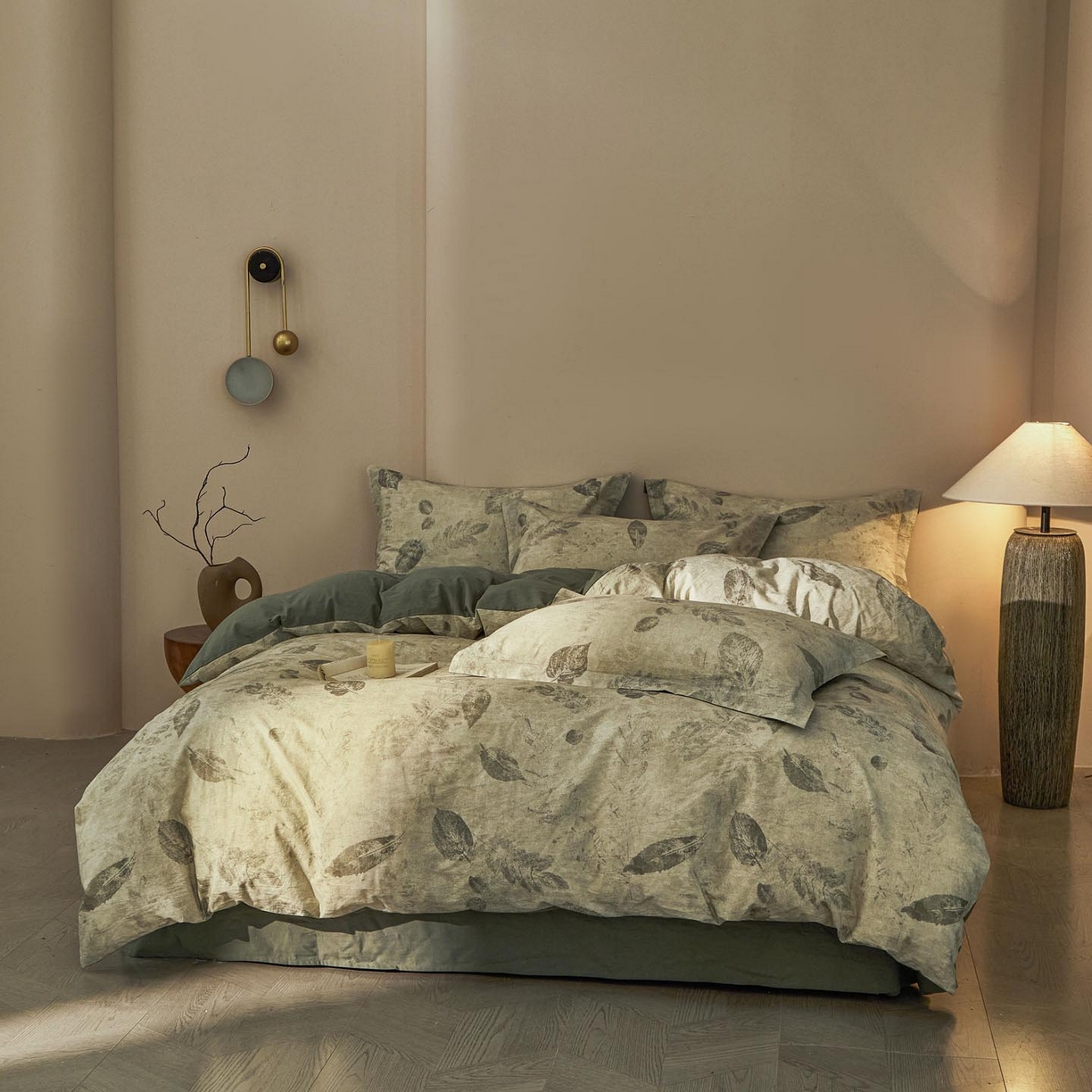 91家纺网 家纺一手货源 找家纺 涵宸家纺 2026新款棉麻数码印花四件套 秋颂