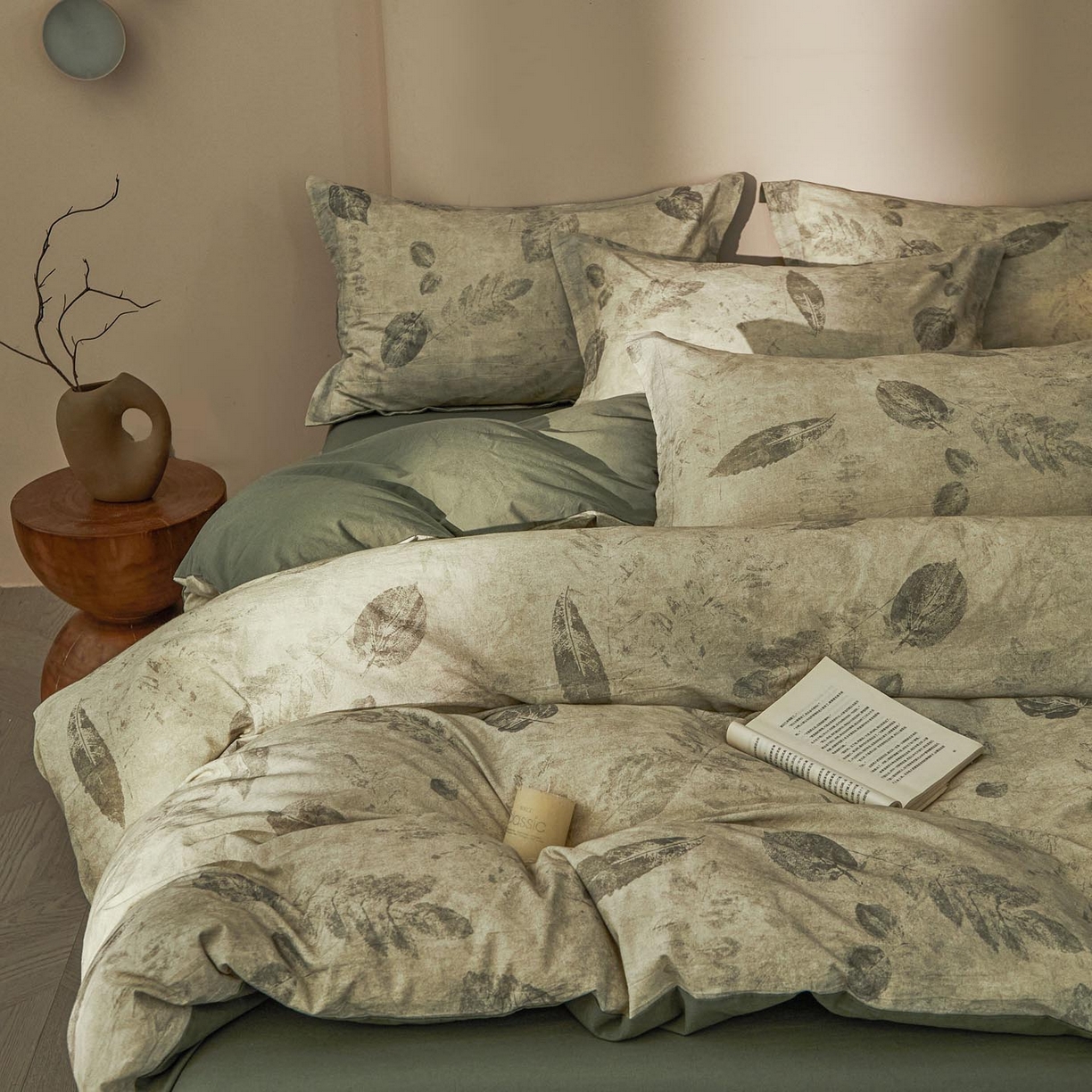 91家纺网 家纺一手货源 找家纺 涵宸家纺 2026新款棉麻数码印花四件套 秋颂