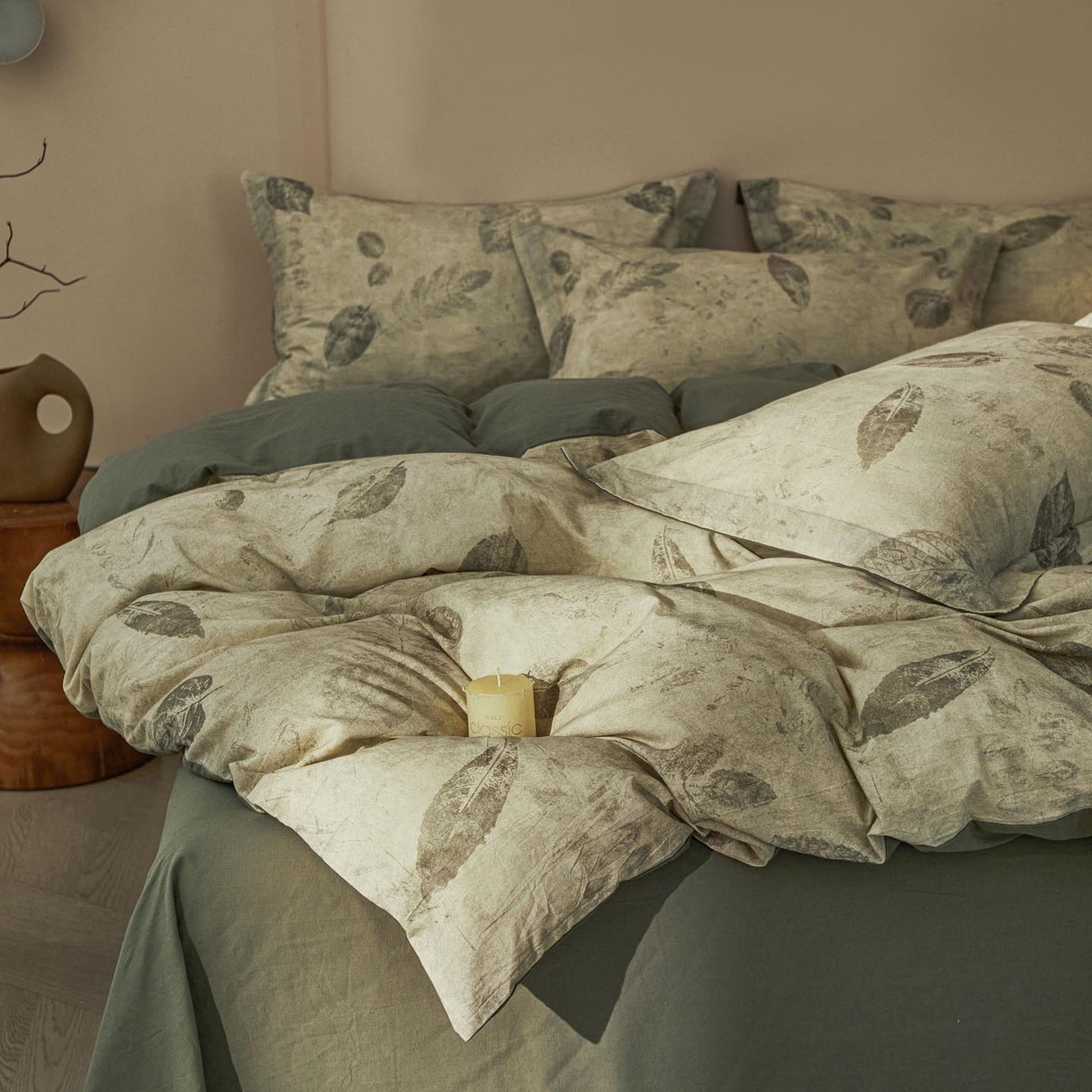 91家纺网 家纺一手货源 找家纺 涵宸家纺 2026新款棉麻数码印花四件套 秋颂