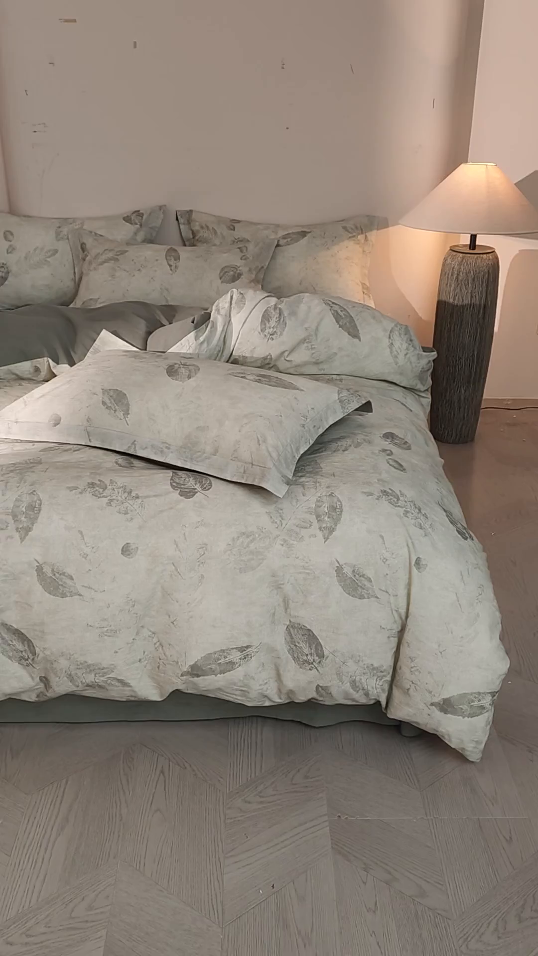 91家纺网 家纺一手货源 找家纺 涵宸家纺 2026新款棉麻数码印花四件套 秋颂