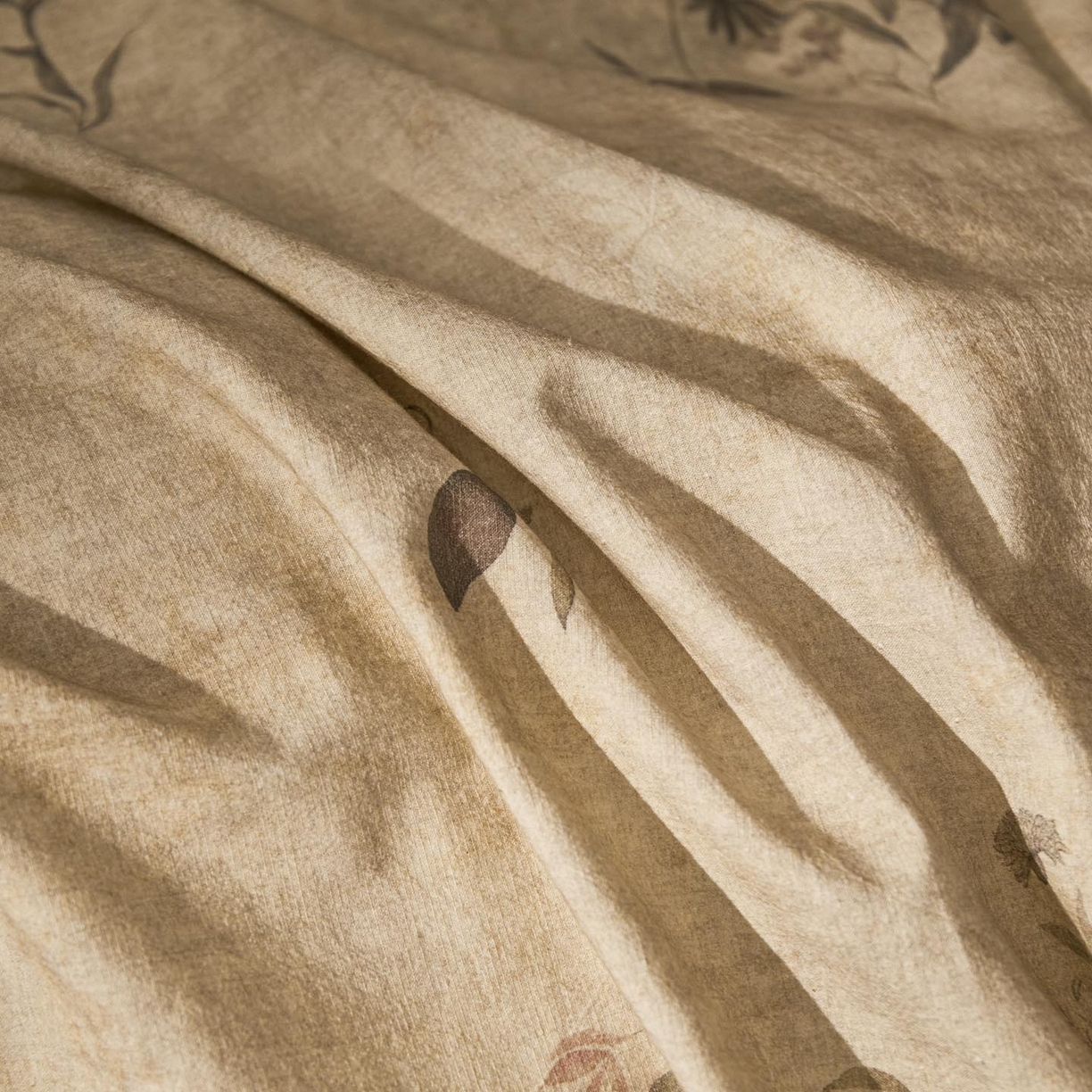 91家纺网 家纺一手货源 找家纺 涵宸家纺 2026新款棉麻数码印花四件套 叶之韵-青