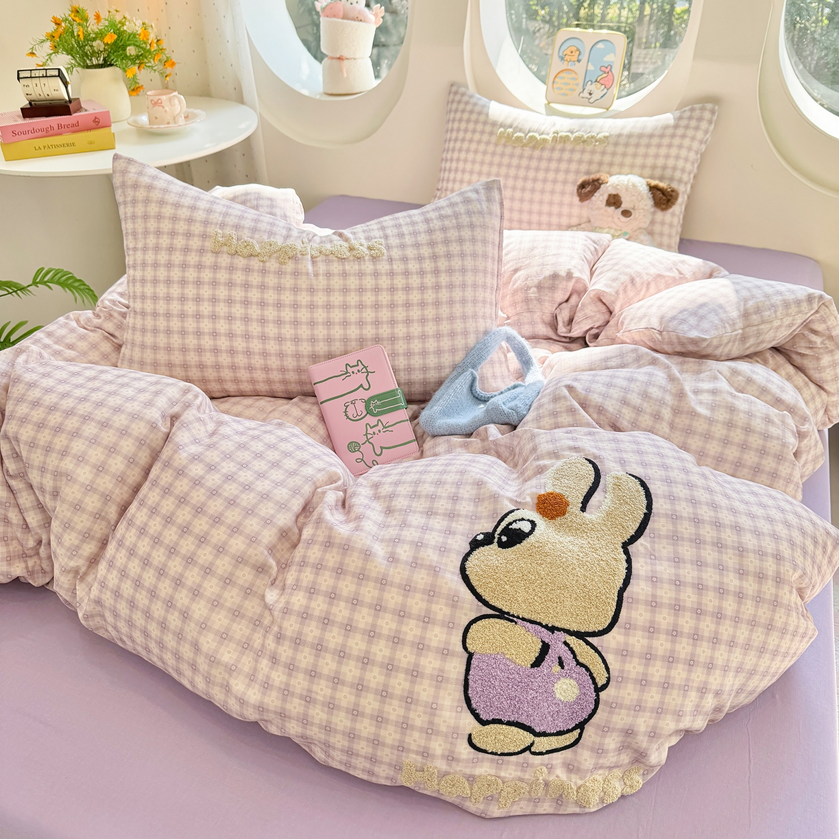 91家纺网 家纺一手货源 找家纺 （总）爱思佳 2026新款双层纱印+毛巾绣系列四件套