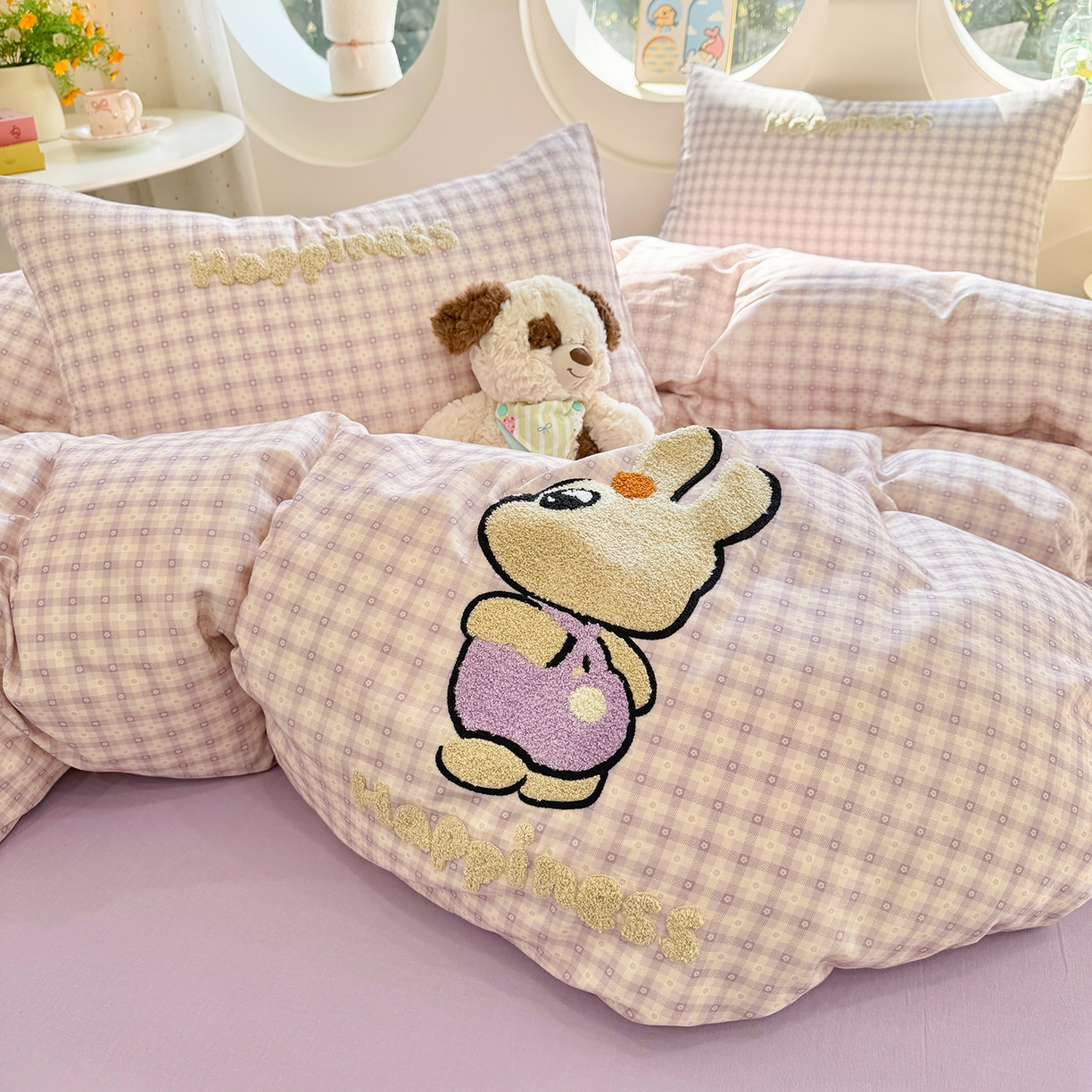 91家纺网 家纺一手货源 找家纺 （总）爱思佳 2026新款双层纱印+毛巾绣系列四件套