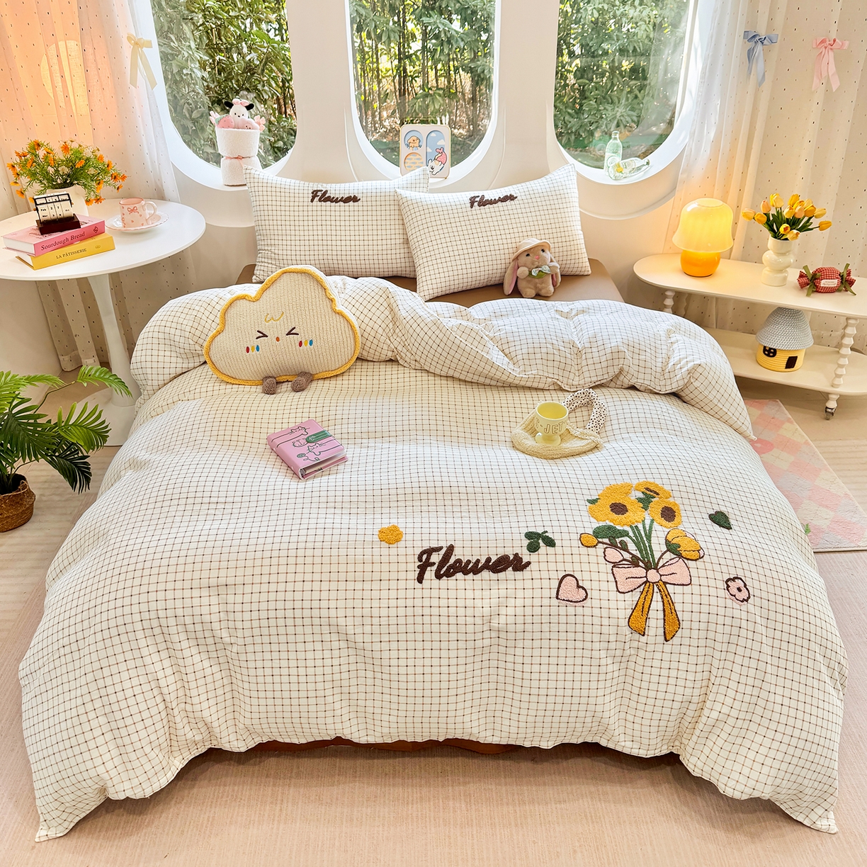 91家纺网 家纺一手货源 找家纺 （总）爱思佳 2026新款双层纱印+毛巾绣系列四件套