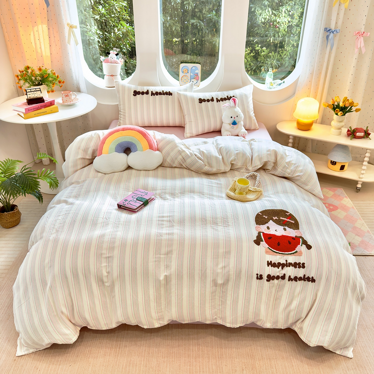 91家纺网 家纺一手货源 找家纺 （总）爱思佳 2026新款双层纱印+毛巾绣系列四件套