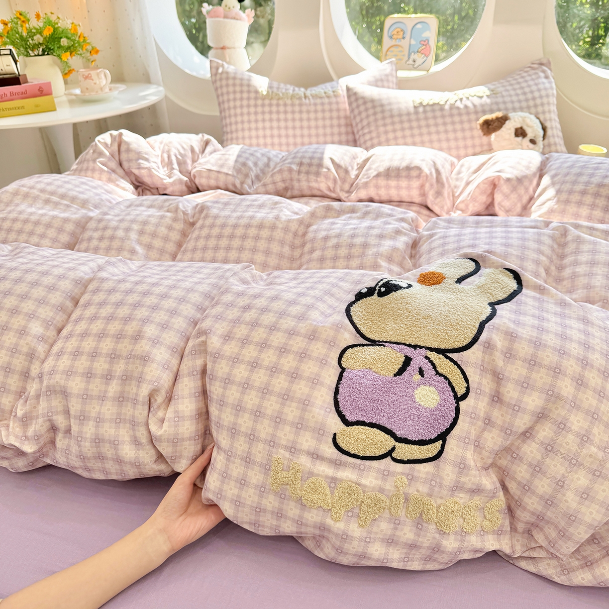 91家纺网 家纺一手货源 找家纺 （总）爱思佳 2026新款双层纱印+毛巾绣系列四件套