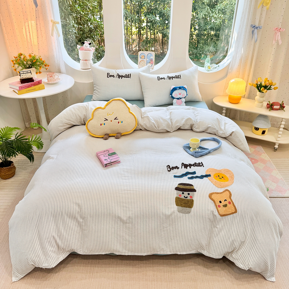 91家纺网 家纺一手货源 找家纺 （总）爱思佳 2026新款双层纱印+毛巾绣系列四件套