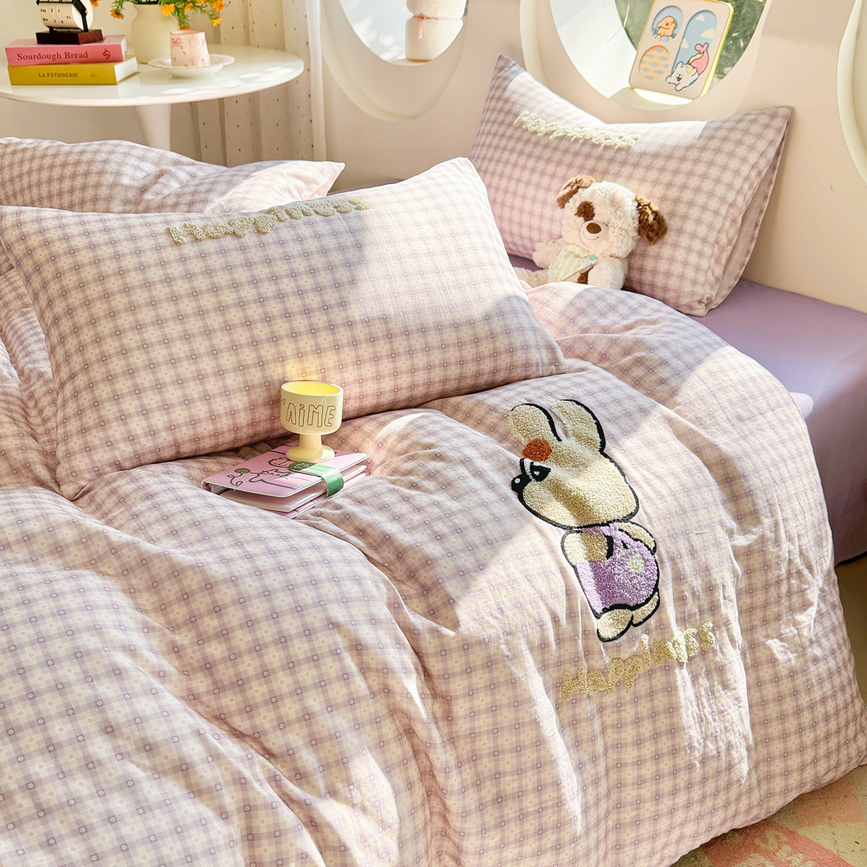 91家纺网 家纺一手货源 找家纺 （总）爱思佳 2026新款双层纱印+毛巾绣系列四件套