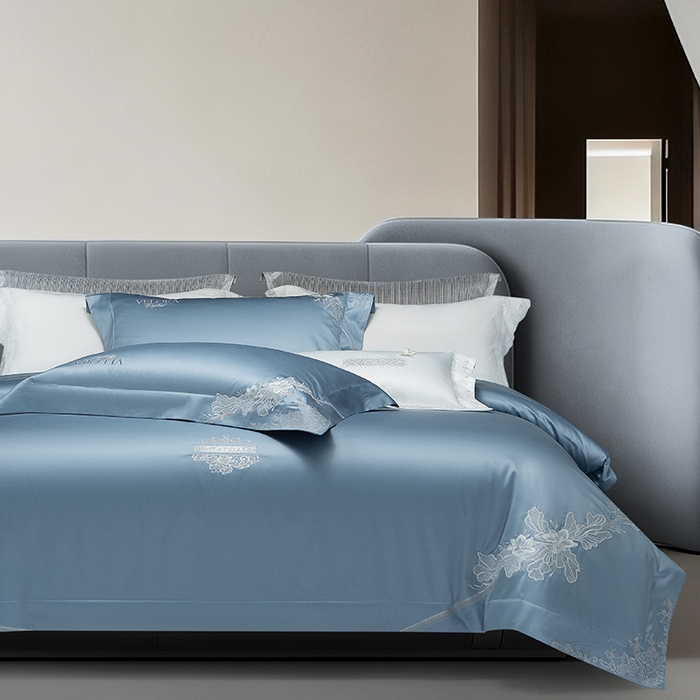 91家纺网 家纺一手货源 找家纺 （总）诗黛尔 2026春夏新款提花长绒棉拼接刺绣四件套格蕾丝系列（会员-20）