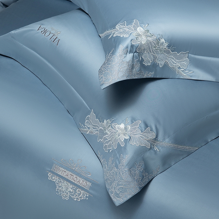 91家纺网 家纺一手货源 找家纺 （总）诗黛尔 2026春夏新品长绒棉刺绣婼兰系列四件套（会员-20）