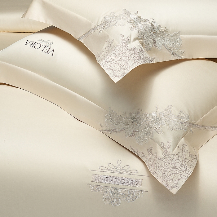 91家纺网 家纺一手货源 找家纺 诗黛尔 2026春夏新品长绒棉刺绣婼兰系列四件套（会员-20） 婼兰-斑尼金