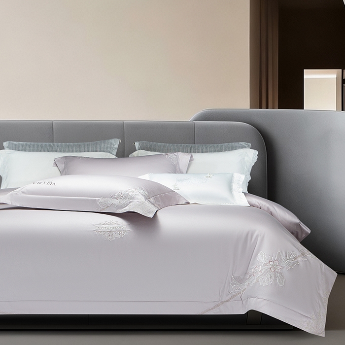 诗黛尔 2026春夏新品长绒棉刺绣婼兰系列四件套（会员-20） 婼兰-圣女紫