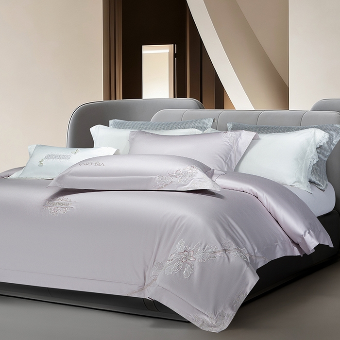 91家纺网 家纺一手货源 找家纺 诗黛尔 2026春夏新品长绒棉刺绣婼兰系列四件套（会员-20） 婼兰-圣女紫