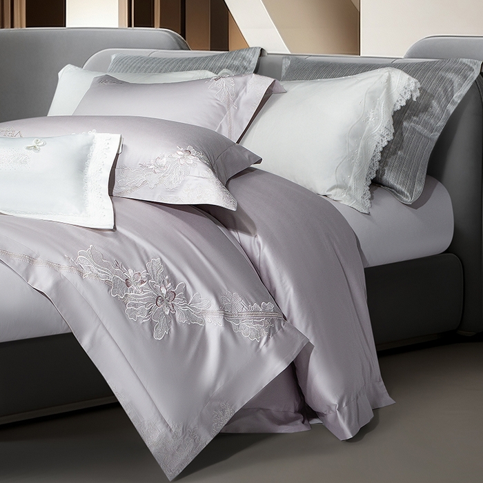 91家纺网 家纺一手货源 找家纺 诗黛尔 2026春夏新品长绒棉刺绣婼兰系列四件套（会员-20） 婼兰-圣女紫