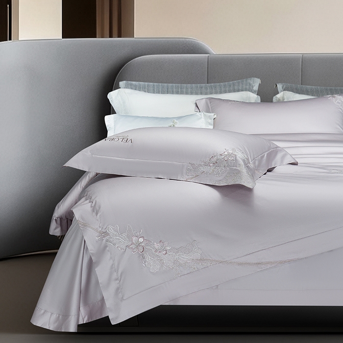 91家纺网 家纺一手货源 找家纺 诗黛尔 2026春夏新品长绒棉刺绣婼兰系列四件套（会员-20） 婼兰-圣女紫