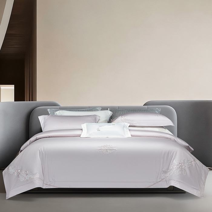 91家纺网 家纺一手货源 找家纺 诗黛尔 2026春夏新品长绒棉刺绣婼兰系列四件套（会员-20） 婼兰-圣女紫