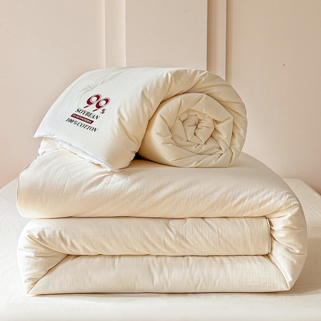 91家纺网 家纺一手货源 找家纺 （总）栩裕纺织 2026新款99%纯棉大豆被（AB）版子母被被子被芯