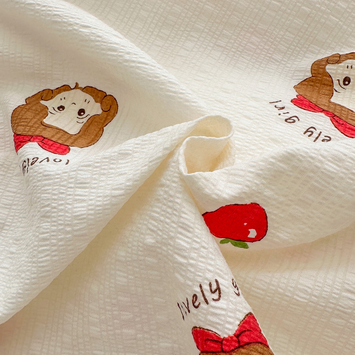 91家纺网 家纺一手货源 找家纺 安哆啦家纺 2026新款糯叽叽泡泡棉韩式花边床盖四件套 泡泡棉-可爱女孩