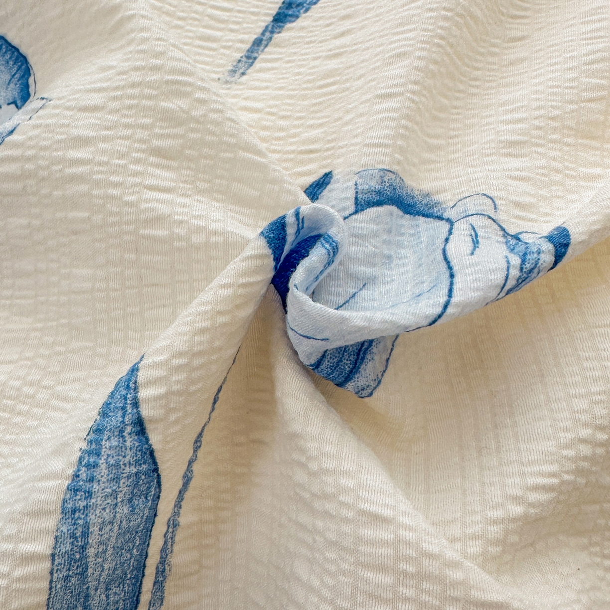 91家纺网 家纺一手货源 找家纺 安哆啦家纺 2026新款糯叽叽泡泡棉韩式花边床盖四件套 泡泡棉-郁金香