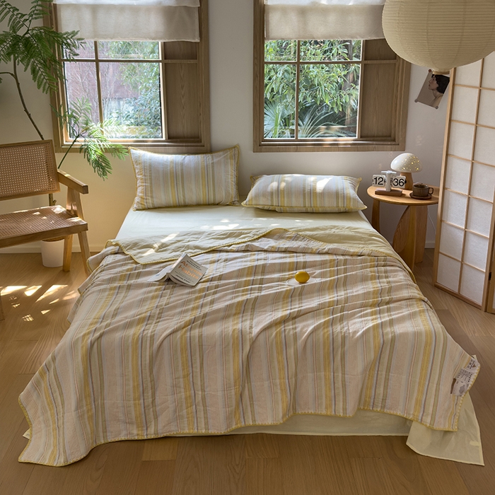 （总）被窝家纺 2026新款全棉色织贝壳边新疆棉花夏被