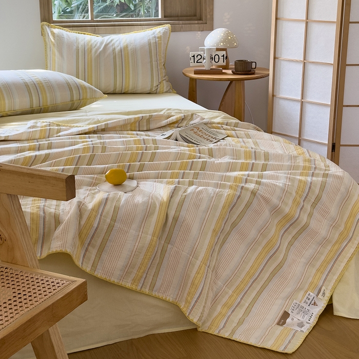 91家纺网 家纺一手货源 找家纺 （总）被窝家纺 2026新款全棉色织贝壳边新疆棉花夏被