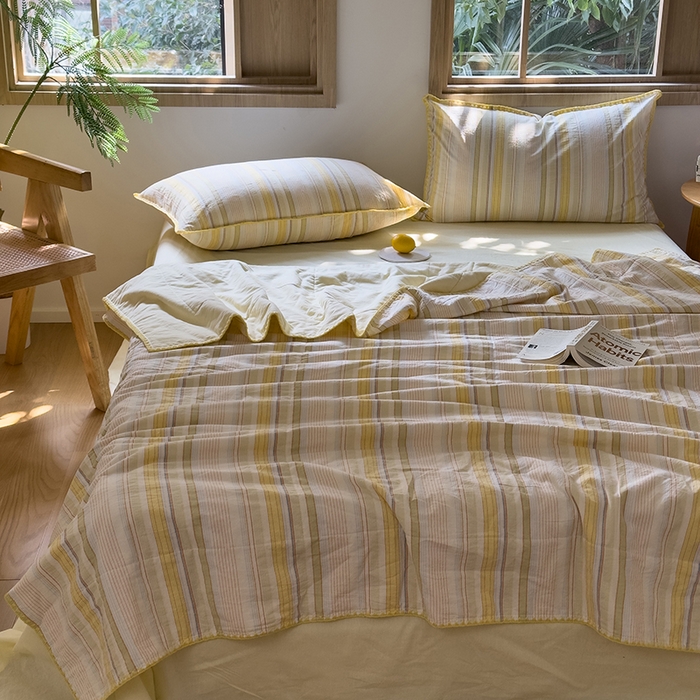 91家纺网 家纺一手货源 找家纺 （总）被窝家纺 2026新款全棉色织贝壳边新疆棉花夏被