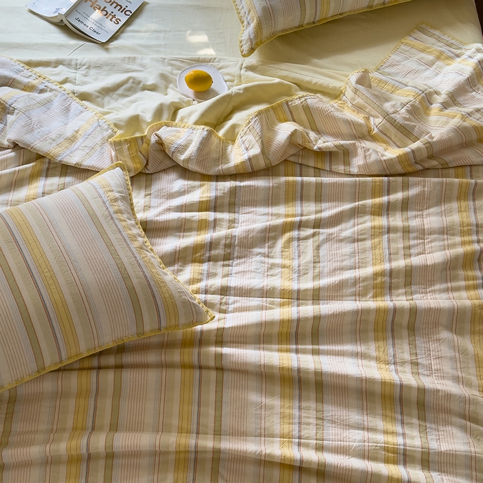 91家纺网 家纺一手货源 找家纺 （总）被窝家纺 2026新款全棉色织贝壳边新疆棉花夏被