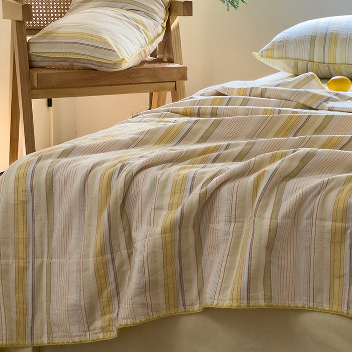 91家纺网 家纺一手货源 找家纺 被窝家纺 2026新款全棉色织贝壳边新疆棉花夏被 西蒙-黄