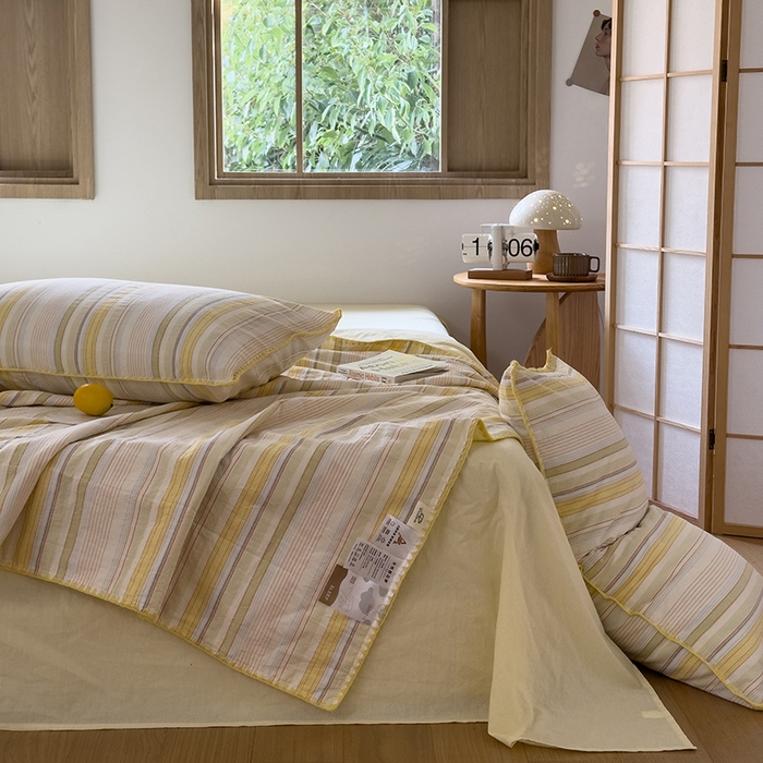 91家纺网 家纺一手货源 找家纺 被窝家纺 2026新款全棉色织贝壳边新疆棉花夏被 西蒙-黄