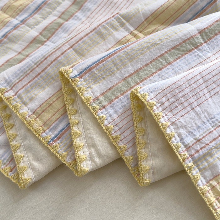 91家纺网 家纺一手货源 找家纺 被窝家纺 2026新款全棉色织贝壳边新疆棉花夏被 西蒙-黄