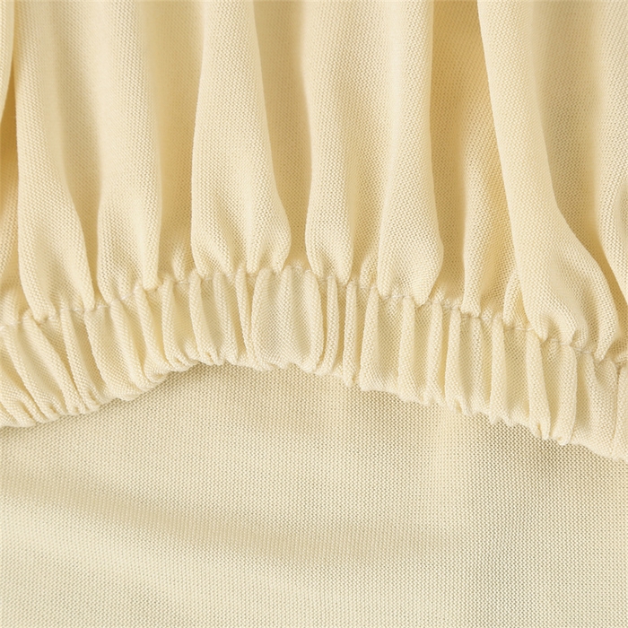 91家纺网 家纺一手货源 找家纺 雅竹家纺 2026新款纯色牛奶丝连体椅套 米黄