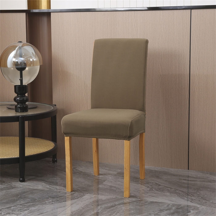 雅竹家纺 2026新款纯色牛奶丝连体椅套 浅咖