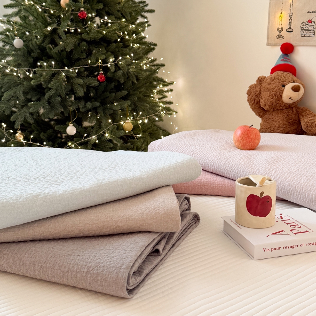 91家纺网 家纺一手货源 找家纺 沐瑟家纺 2026新款纯棉四层纱布枕巾-素格和米格 组合图