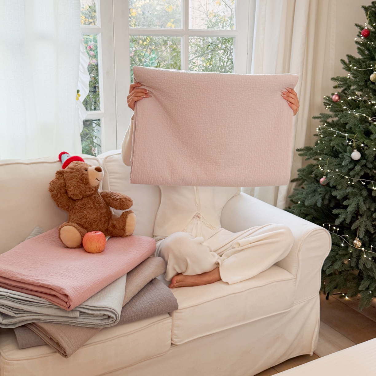 91家纺网 家纺一手货源 找家纺 沐瑟家纺 2026新款纯棉四层纱布枕巾-素格和米格 组合图