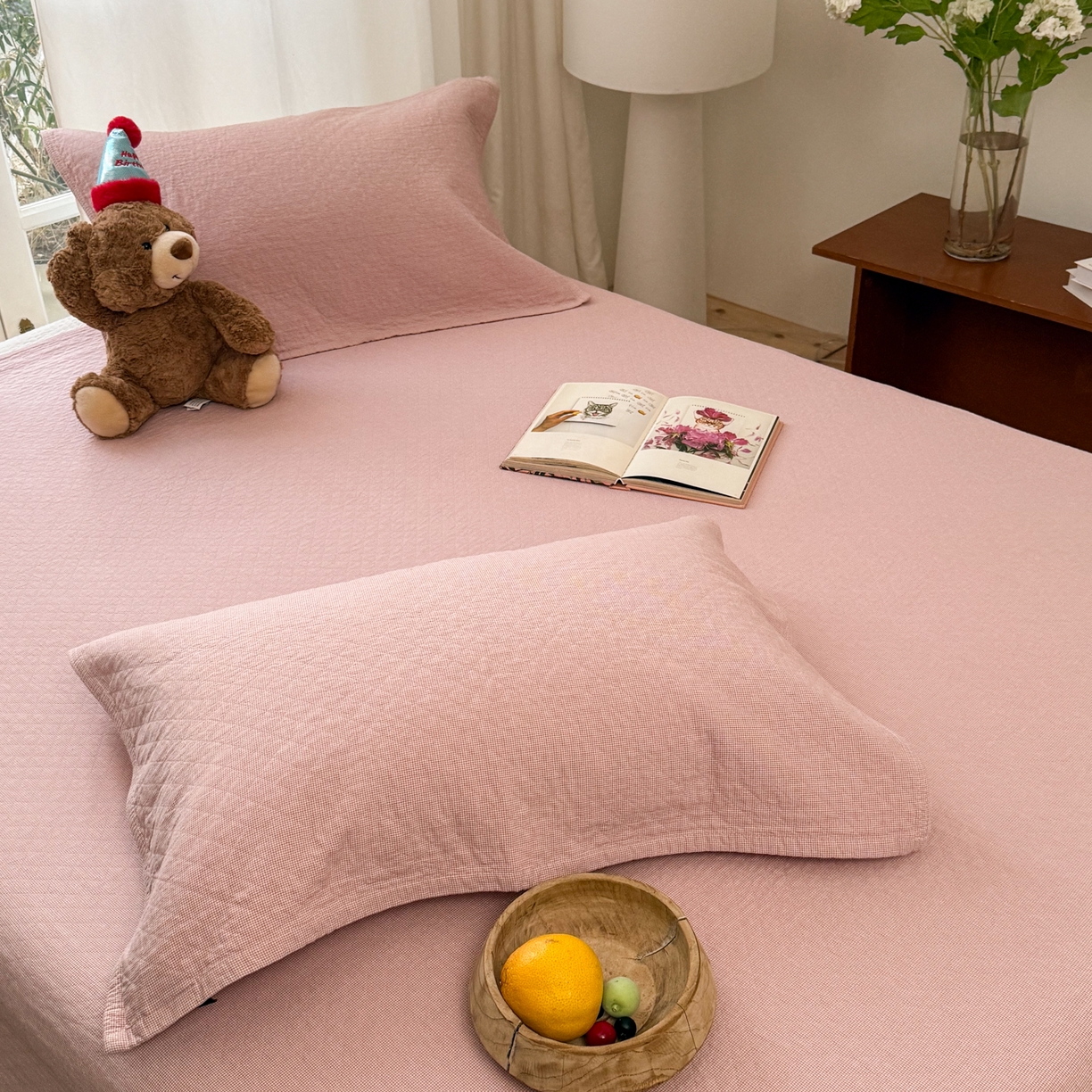 91家纺网 家纺一手货源 找家纺 （总）沐瑟家纺 2026新款纯棉四层纱布枕巾-素格和米格